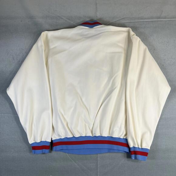 VTG 70s Russell Athletic Western Sweatshirt Mens Large White Blue Ribbed Rare - Picture 7 of 9